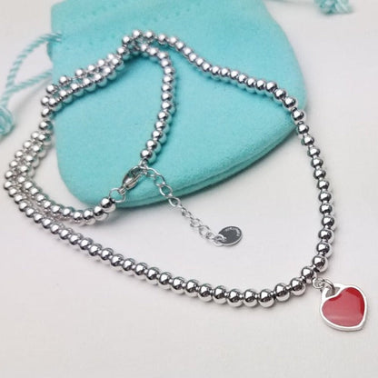 [Glow Muse ]HEART PEDANT SILVER BALL CHAIN NECKLACE