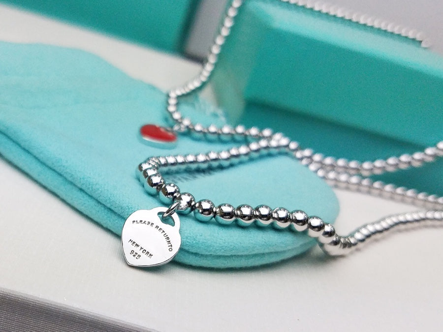 [Glow Muse ]HEART PEDANT SILVER BALL CHAIN NECKLACE