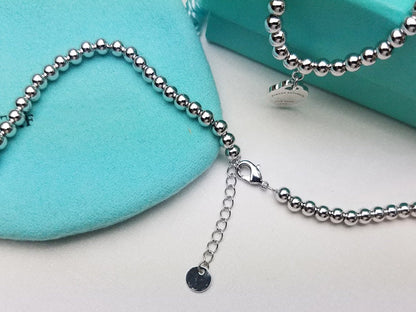 [Glow Muse ]HEART PEDANT SILVER BALL CHAIN NECKLACE