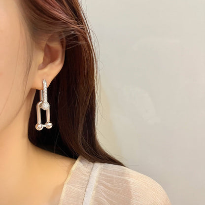 [Glow Muse ]HARDWEAR DROP DIAMONDS EARRINGS