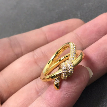 [Glow Muse ]KNOT RING DOUBLE ROW DIAMOND