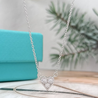[Glow Muse ]HEART 3 DIAMONDS PEDANT NECKLACE