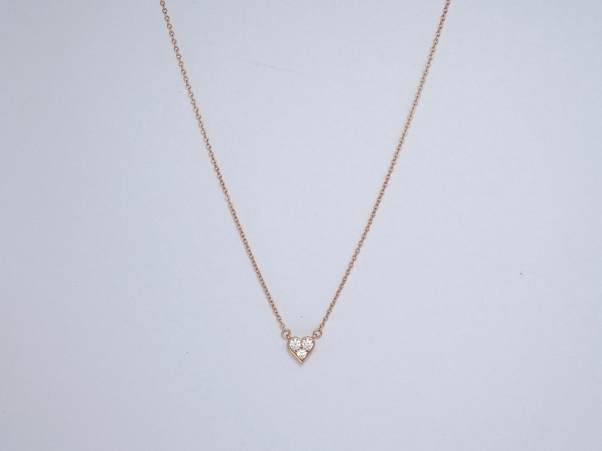 [Glow Muse ]HEART 3 DIAMONDS PEDANT NECKLACE