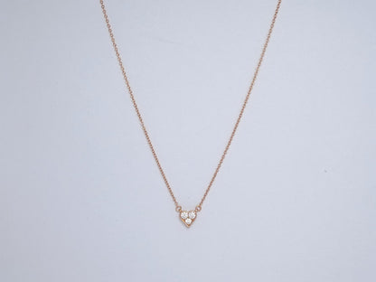 [Glow Muse ]HEART 3 DIAMONDS PEDANT NECKLACE