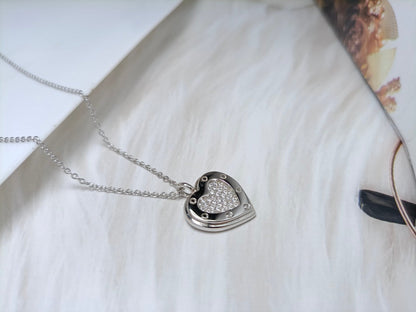 [Glow Muse ]HEART DIAMONDS PEDANT NECKLACE
