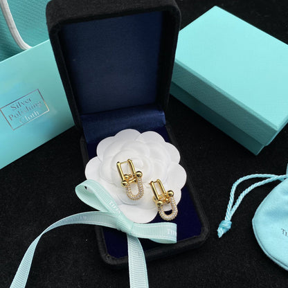 [Glow Muse ]HARDWEAR LINK DIAMOND GOLD EARRINGS