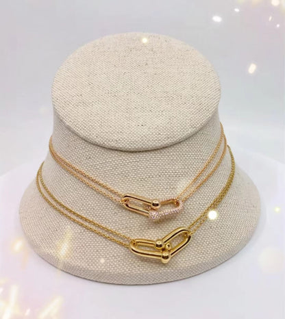 [Glow Muse ]HARDWEAR GOLD DOUBLE LINK NECKLACE
