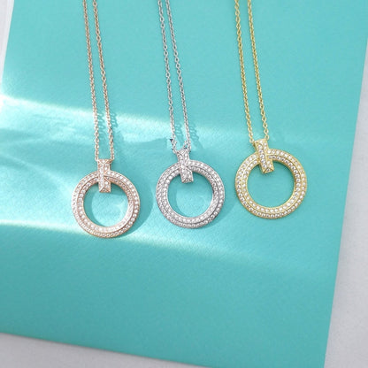 [Glow Muse ]T WIRE PEDANT DIAMOND NECKLACE