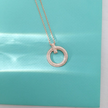 [Glow Muse ]T WIRE PEDANT DIAMOND NECKLACE