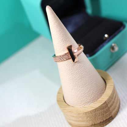 [Glow Muse ]T1 NARROW DIAMOND PINK GOLD RING
