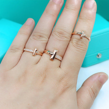 [Glow Muse ]T1 NARROW DIAMOND PINK GOLD RING