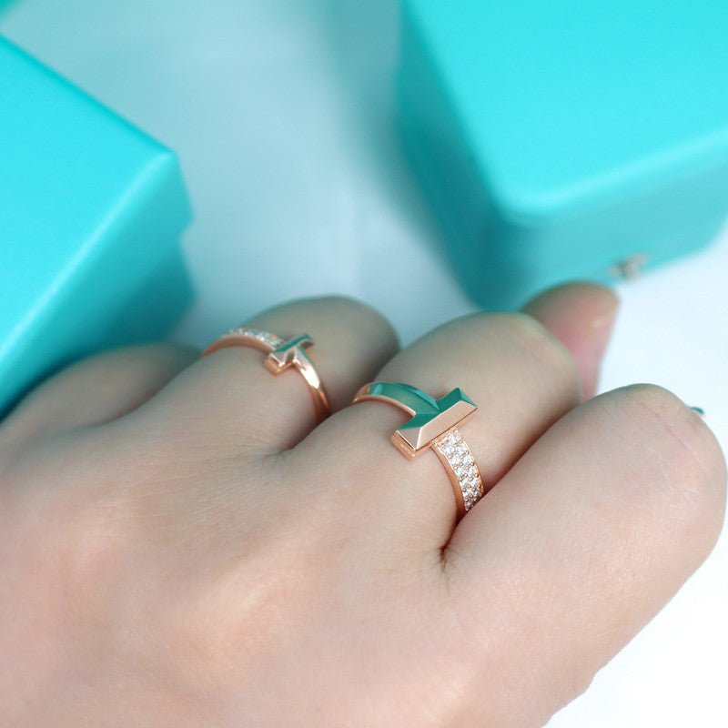 [Glow Muse ]T1 NARROW DIAMOND PINK GOLD RING