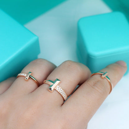 [Glow Muse ]T1 NARROW DIAMOND PINK GOLD RING