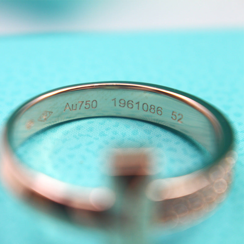 [Glow Muse ]T1 NARROW DIAMOND PINK GOLD RING