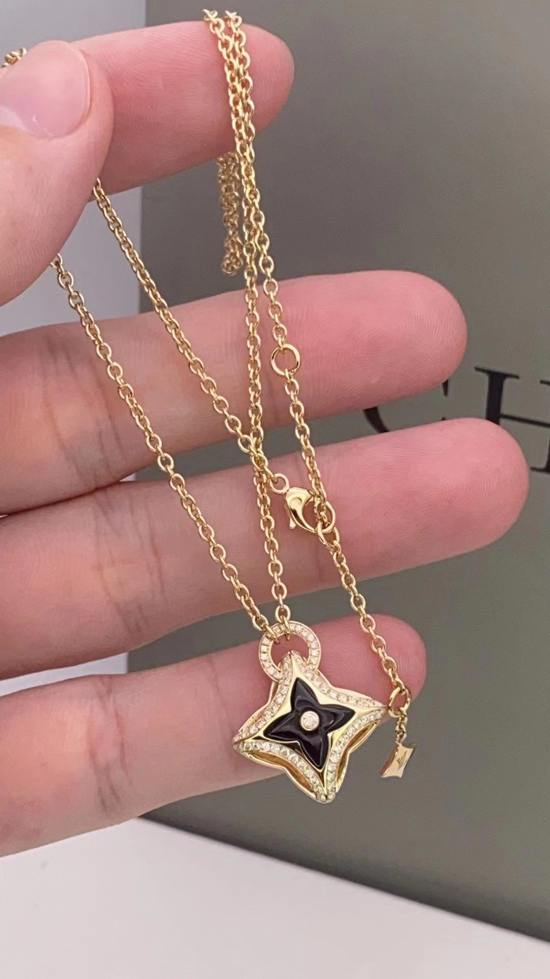 [Glow Muse]STAR PEDANT PINK GOLD DIAMOND NECKLACE
