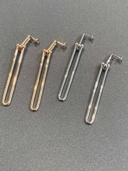 [Glow Muse ]HARDWEAR DOUBLE LONG LINK EARRINGS