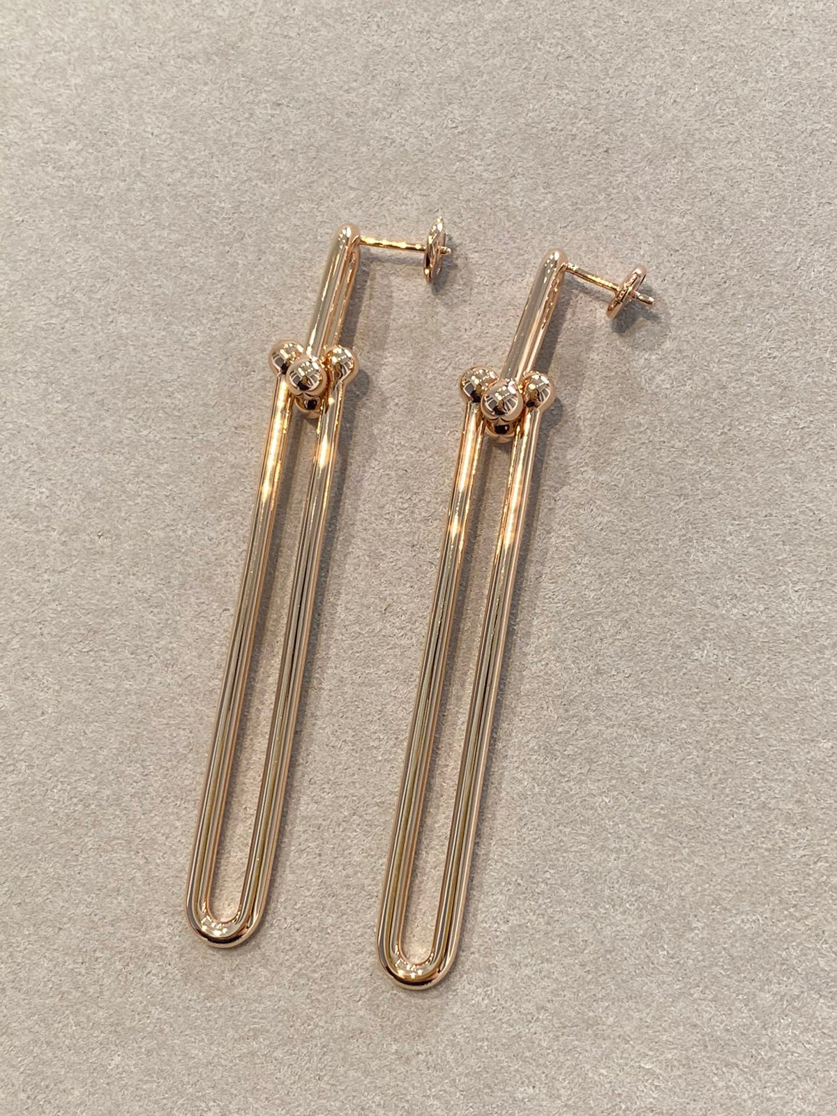 [Glow Muse ]HARDWEAR DOUBLE LONG LINK EARRINGS