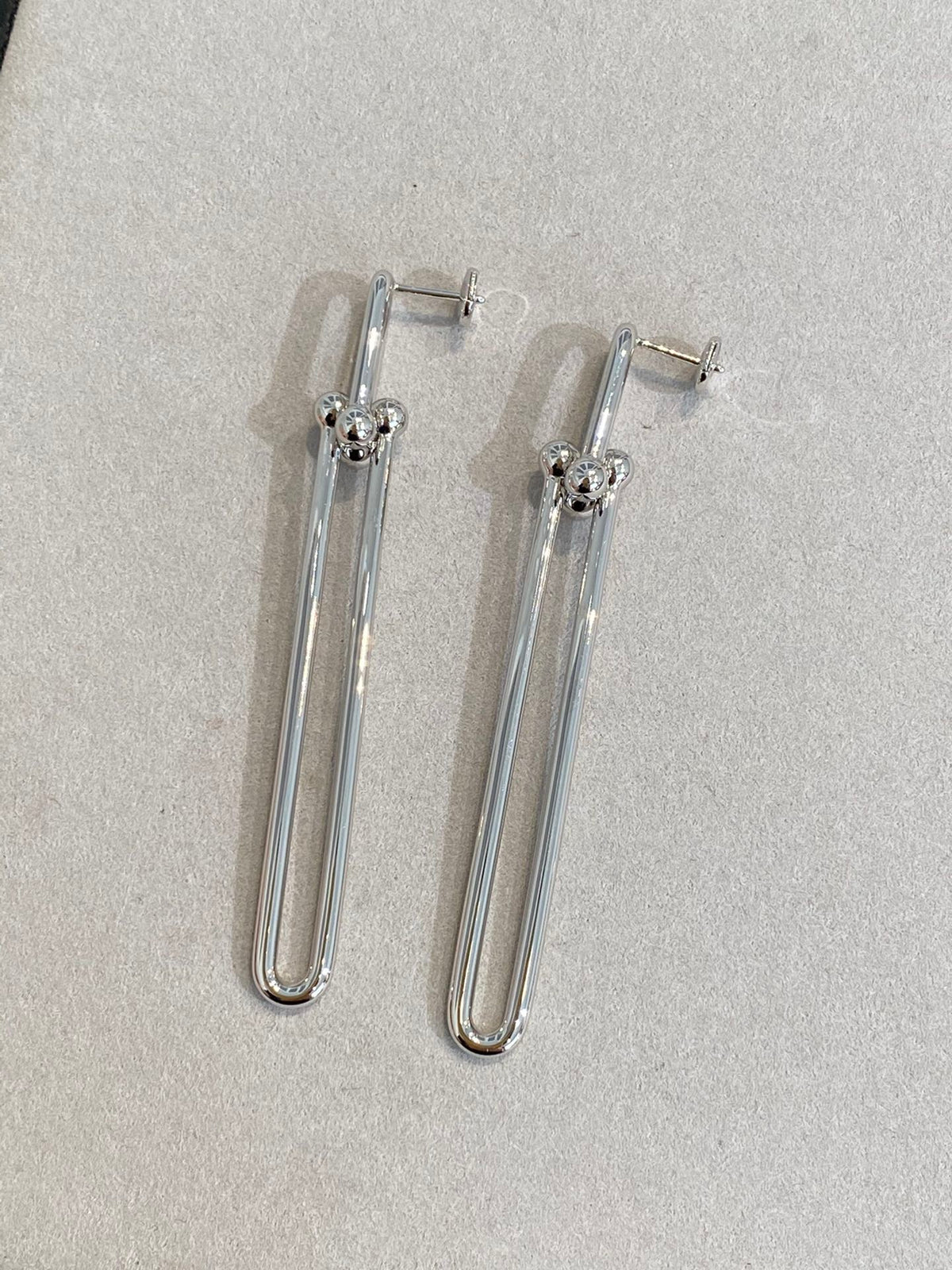 [Glow Muse ]HARDWEAR DOUBLE LONG LINK EARRINGS