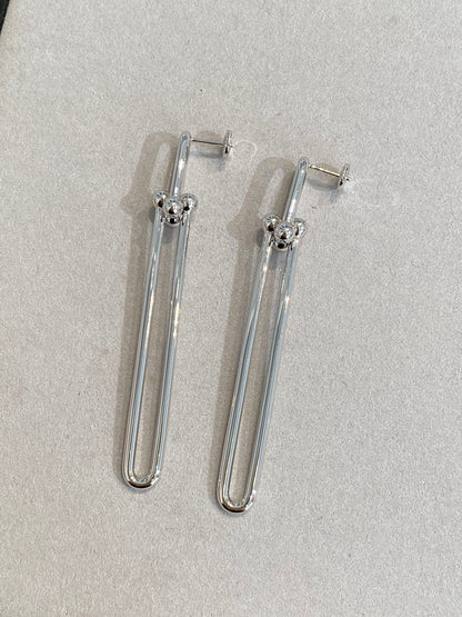 [Glow Muse ]HARDWEAR DOUBLE LONG LINK EARRINGS