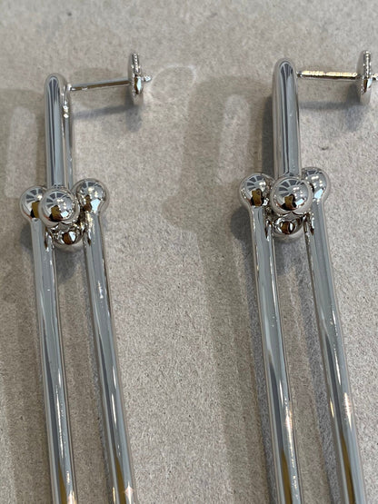 [Glow Muse ]HARDWEAR DOUBLE LONG LINK EARRINGS