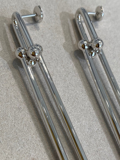 [Glow Muse ]HARDWEAR DOUBLE LONG LINK EARRINGS