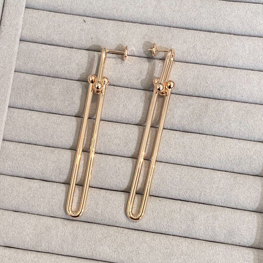 [Glow Muse ]HARDWEAR DOUBLE LONG LINK EARRINGS