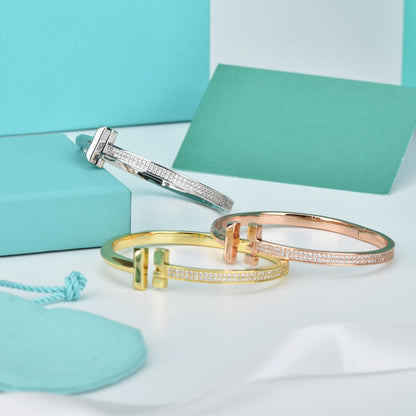 [Glow Muse ]WIDE DIAMONDS HINGED BANGLE