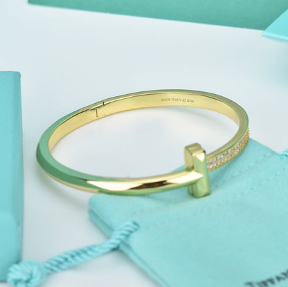 [Glow Muse ]WIDE DIAMONDS HINGED BANGLE