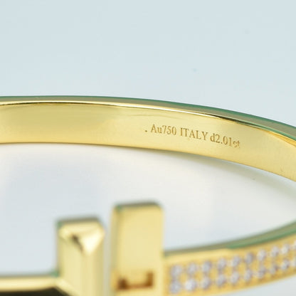 [Glow Muse ]WIDE DIAMONDS HINGED BANGLE