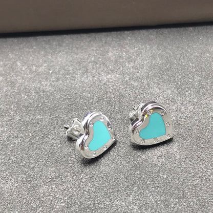 [Glow Muse ]HEART STUD SILVER EARRINGS