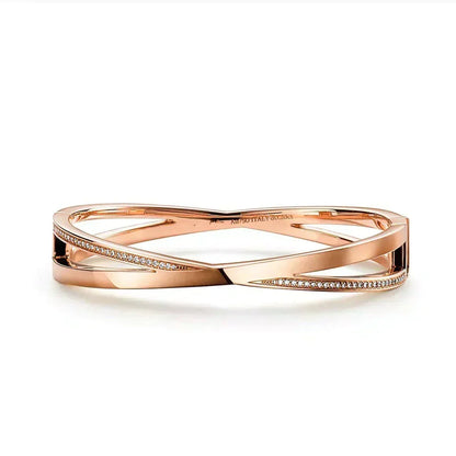 [Glow Muse ]NARROW HINGED BANGLEIN WITH DIAMONDS SMALL