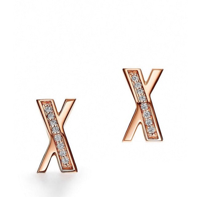 [Glow Muse ]X EARRINGS ROSE GOLD DIAMONDS