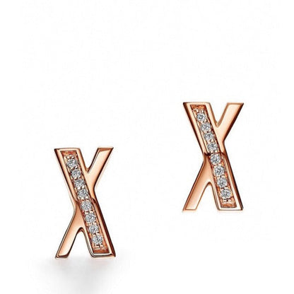 [Glow Muse ]X EARRINGS ROSE GOLD DIAMONDS