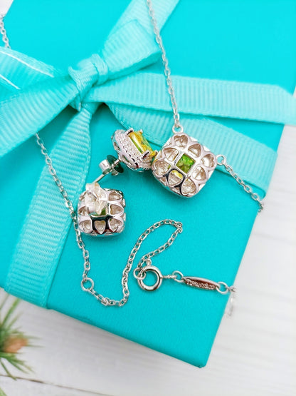 [Glow Muse ]SPARKLERS CITRINE GEMSTONE PENDANT NECKLACE STERLING SILVER