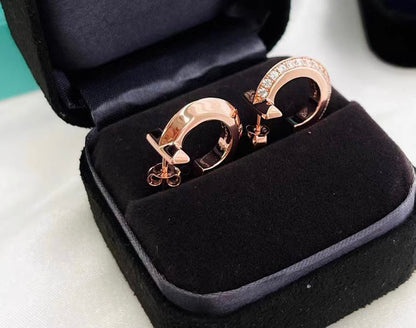 [Glow Muse ]HOOP EARRINGS IN ROSE GOLD WITH DIAMONDS