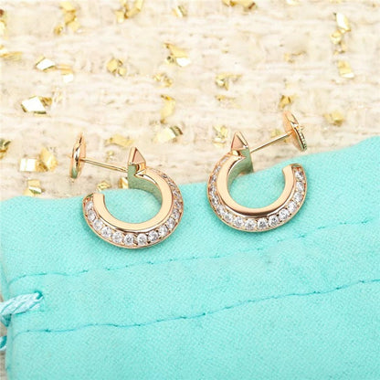 [Glow Muse ]HOOP EARRINGS IN ROSE GOLD WITH DIAMONDS