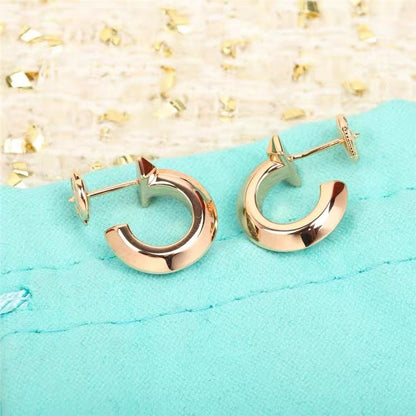 [Glow Muse ]HOOP EARRINGS IN ROSE GOLD WITH DIAMONDS