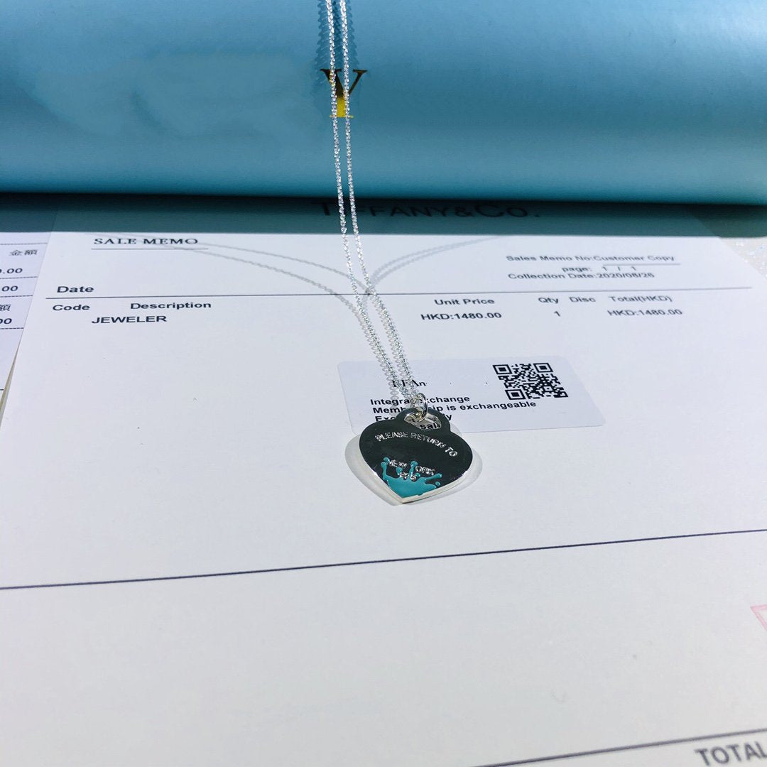 [Glow Muse ]COLOUR HEART SPLASH TAG NECKLACE