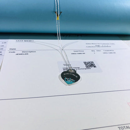 [Glow Muse ]COLOUR HEART SPLASH TAG NECKLACE