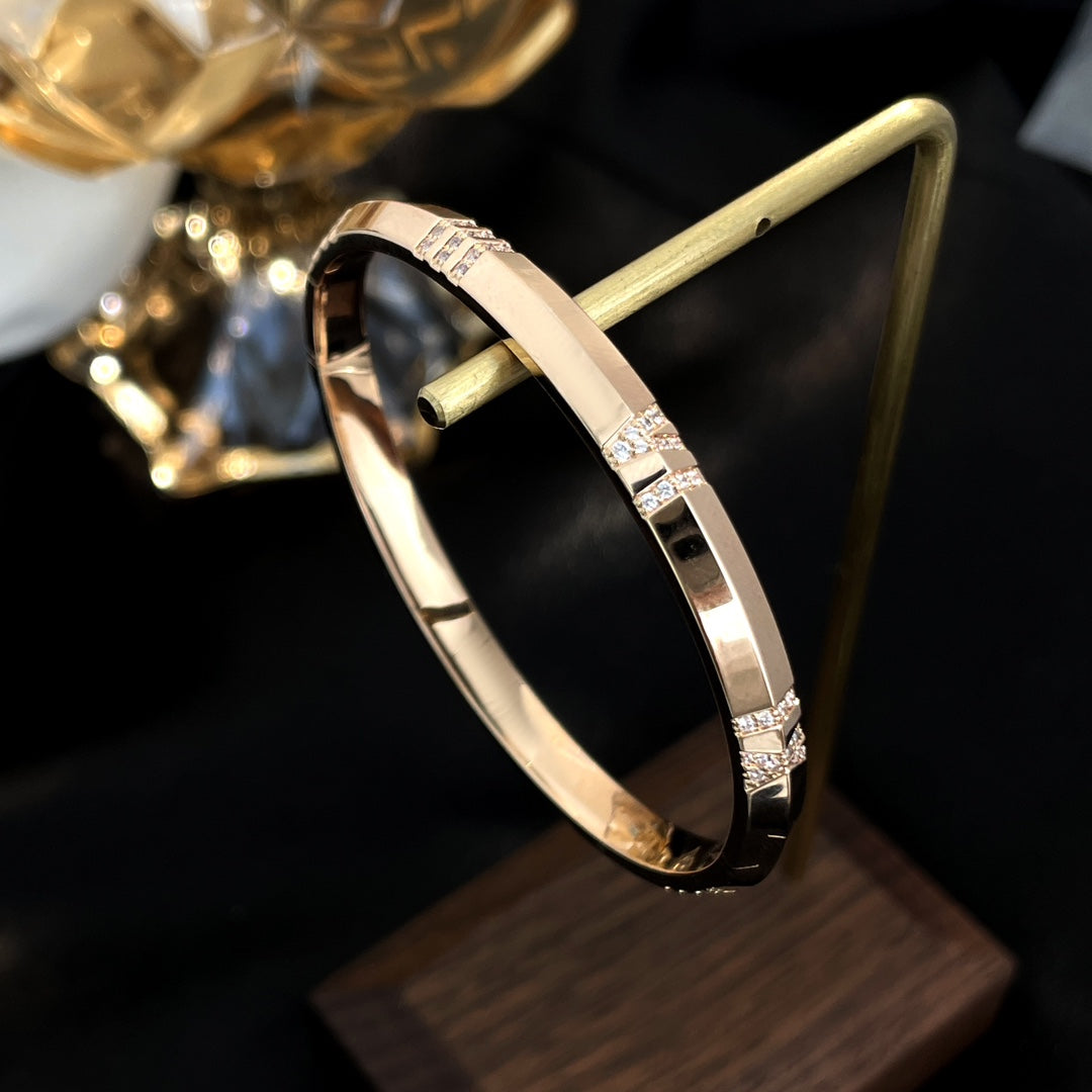 [Glow Muse ]ATLAS BRACELET 6MM DIAMOND PINK GOLD