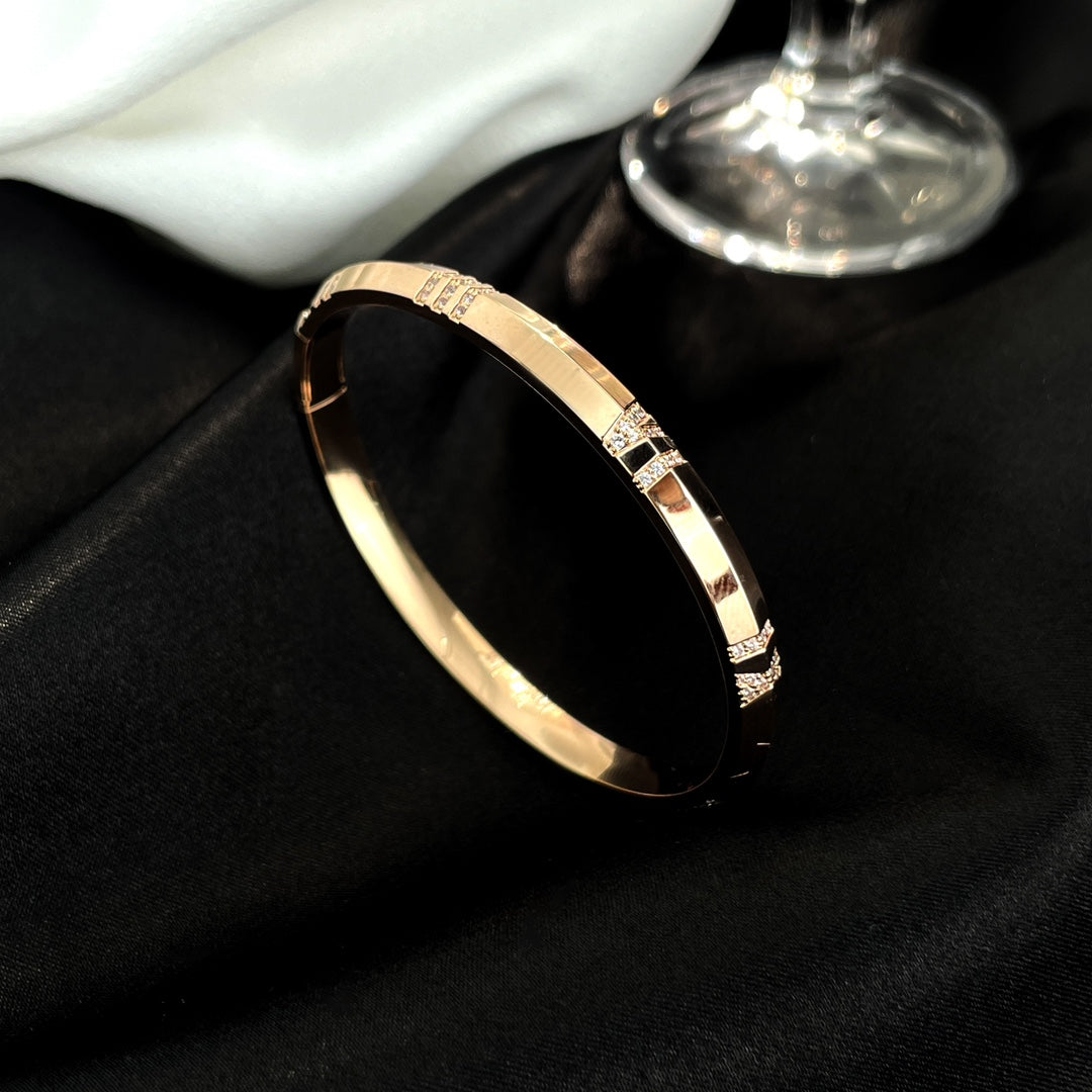 [Glow Muse ]ATLAS BRACELET 6MM DIAMOND PINK GOLD