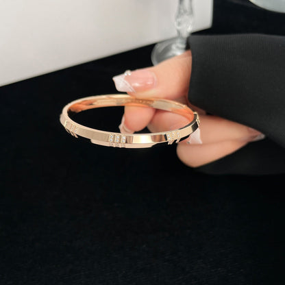 [Glow Muse ]ATLAS BRACELET 6MM DIAMOND PINK GOLD