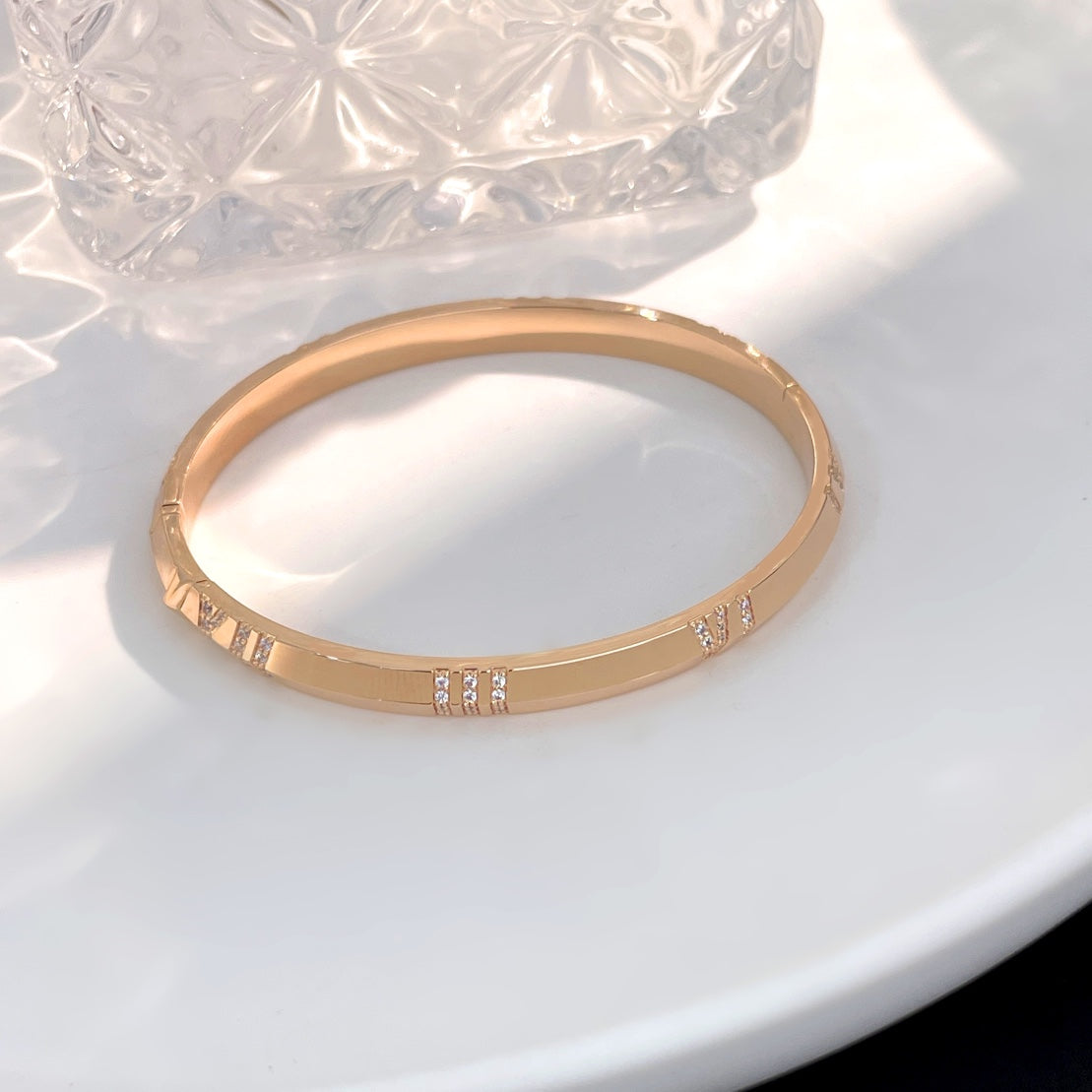 [Glow Muse ]ATLAS BRACELET 6MM DIAMOND PINK GOLD