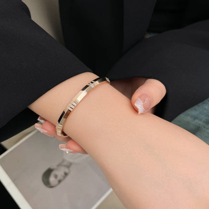 [Glow Muse ]ATLAS BRACELET 6MM DIAMOND PINK GOLD