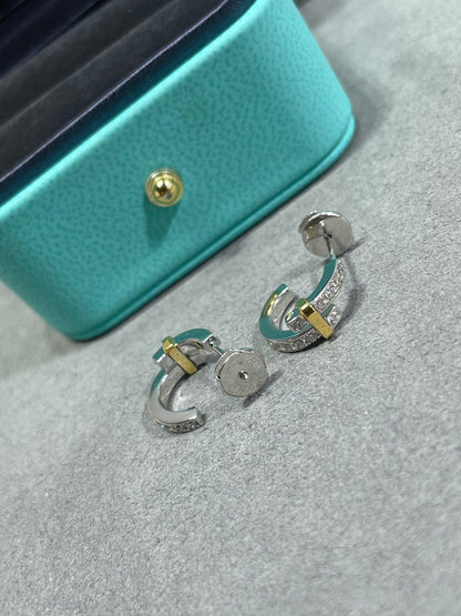 [Glow Muse ]EDGE DIAMOND PINK GOLD EARRINGS