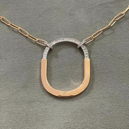 [Glow Muse ]LOCK DIAMOND NECKLACE