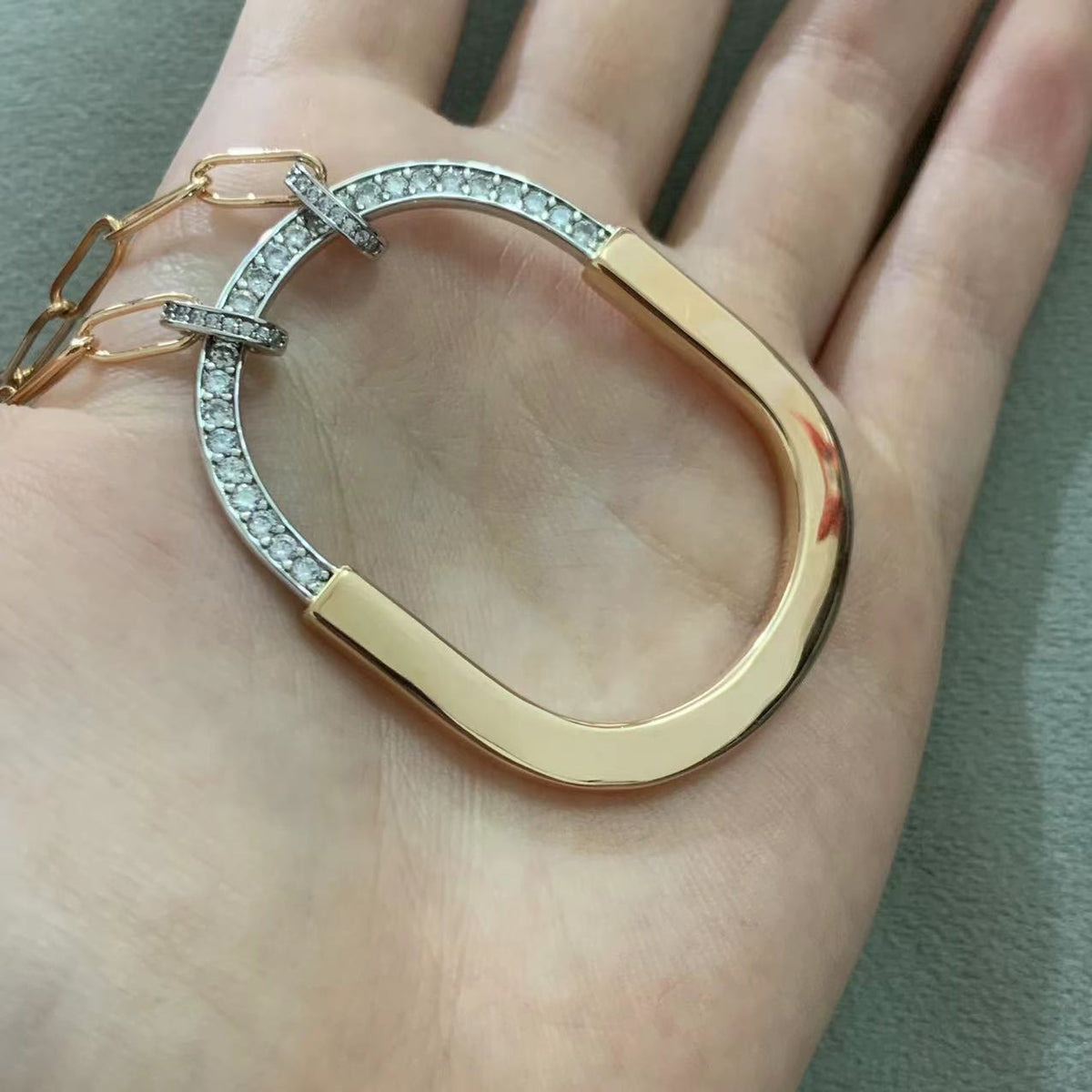[Glow Muse ]LOCK DIAMOND NECKLACE