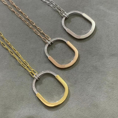 [Glow Muse ]LOCK DIAMOND NECKLACE