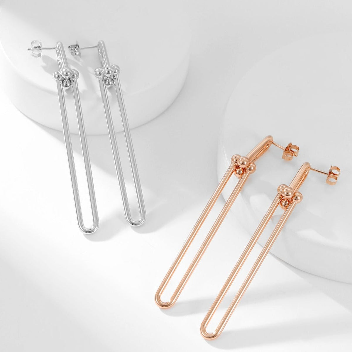 [Glow Muse ]HARDWEAR LONG DROP EARRINGS