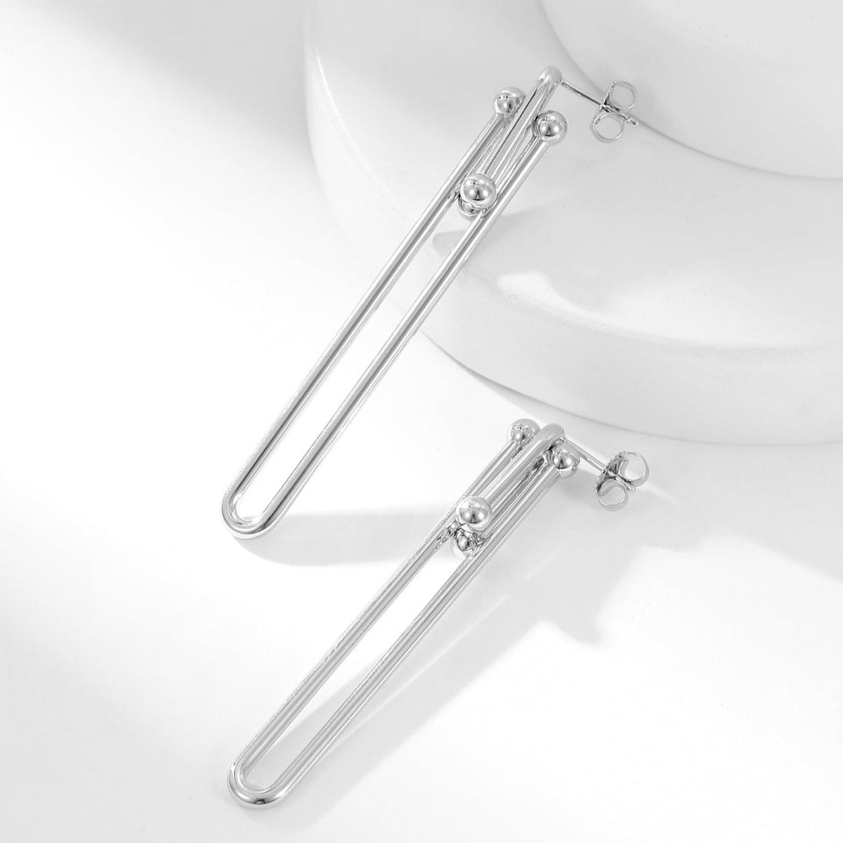 [Glow Muse ]HARDWEAR LONG DROP EARRINGS